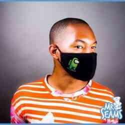A man sporting an Among Us Face Mask.