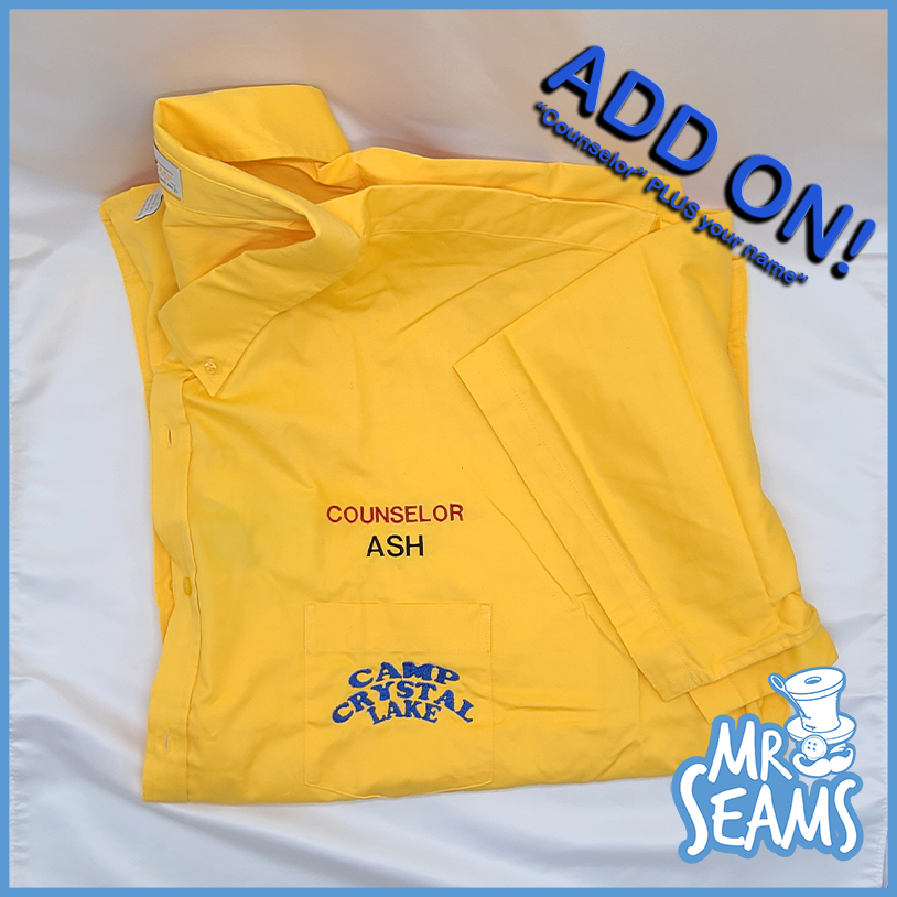 camp crystal lake shirt with counselor name (front design)