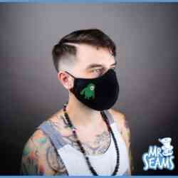 An Among Us character donning an Among Us Face Mask.