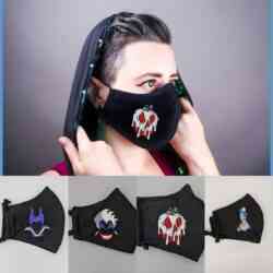A woman wearing a Disney Villains Face Mask.