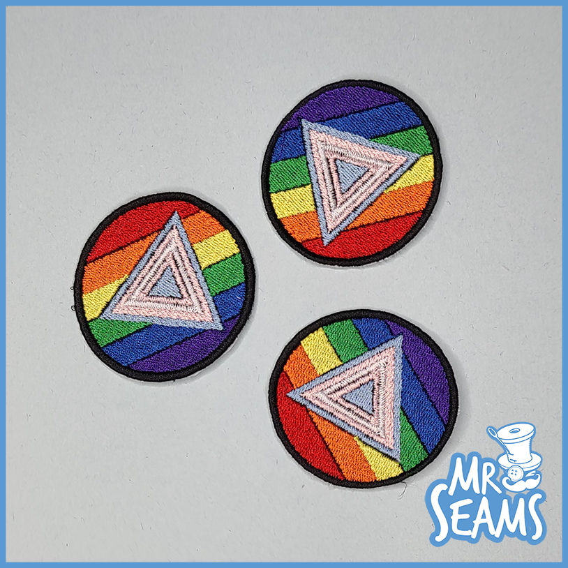 Three Pride Triangle Patches embroidered patches.