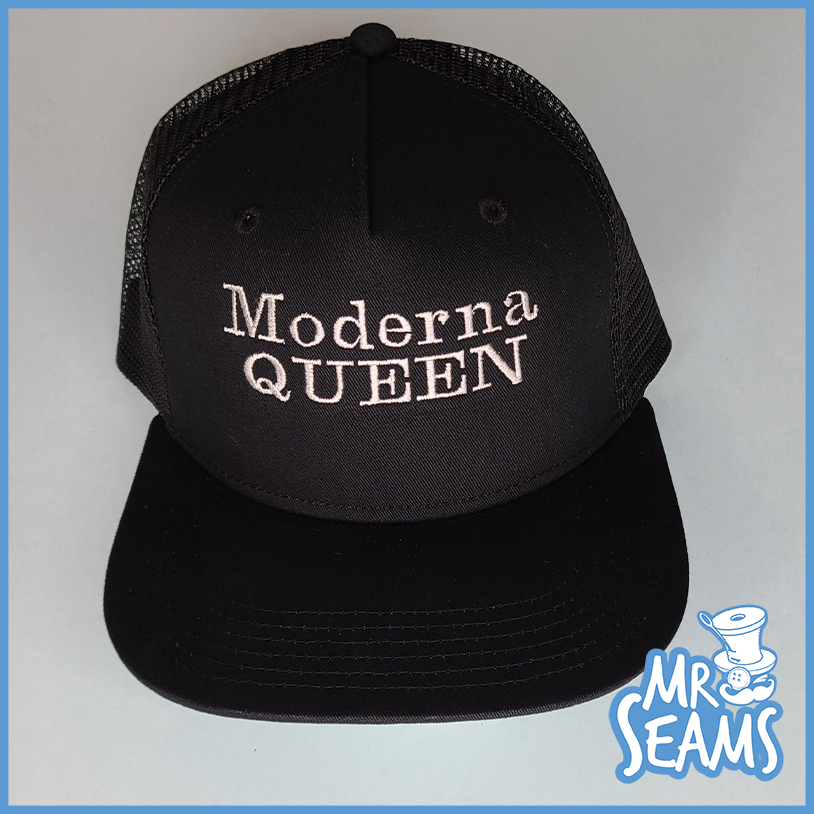 Moderna queen trucker hat for Vaccinated Beanies & Hats enthusiasts.