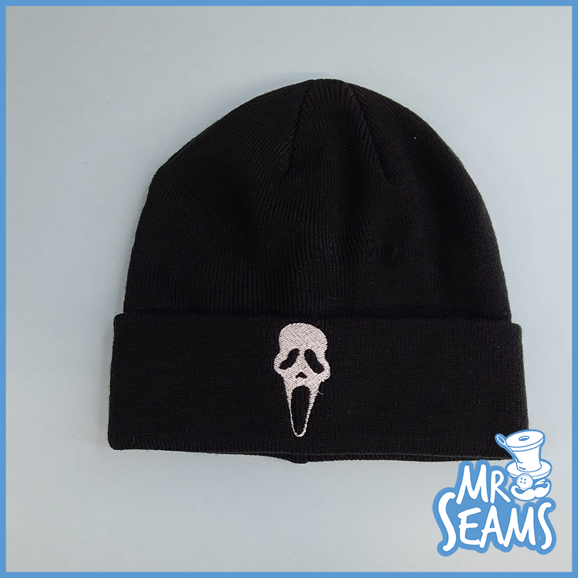 A black beanie with a skull on it, available in the Star Trek Beanies & Hats collection, called Star Trek Beanies & Hats.