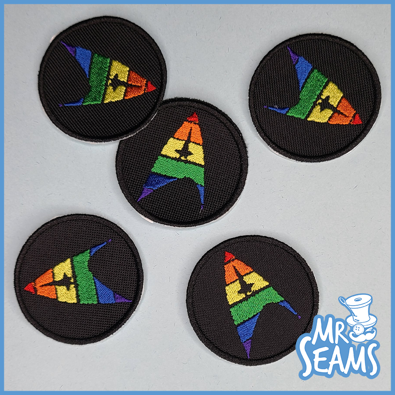 Mr. Seams presents Scream Pride Patches embroidered patches featuring scream and pride designs.