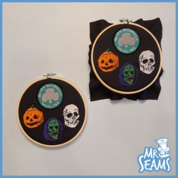 Mr. Seams' Halloween Embroidery Hoop Set featuring Michael Pride Hats & Beanies.