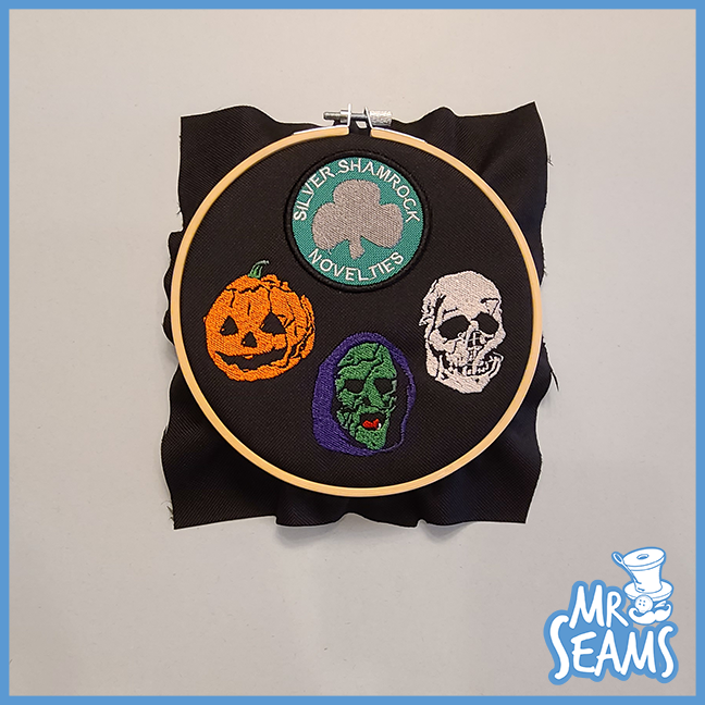 Mr. Seams Halloween embroidered patch featuring Michael Pride Hats & Beanies.
