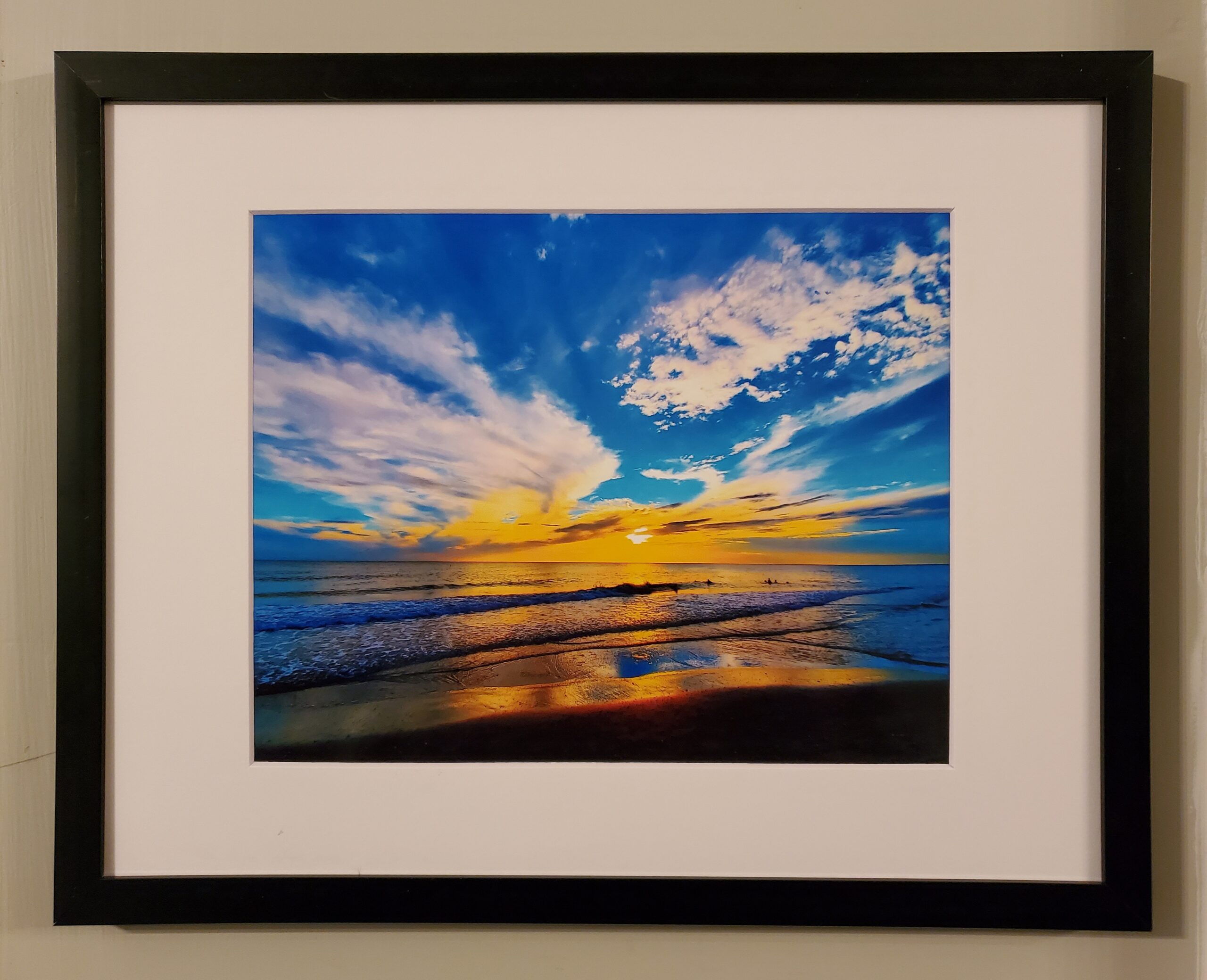 Captiva @ Sunset Blue & Gold Framed