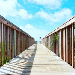 Boardwalk onto ocean isle beach