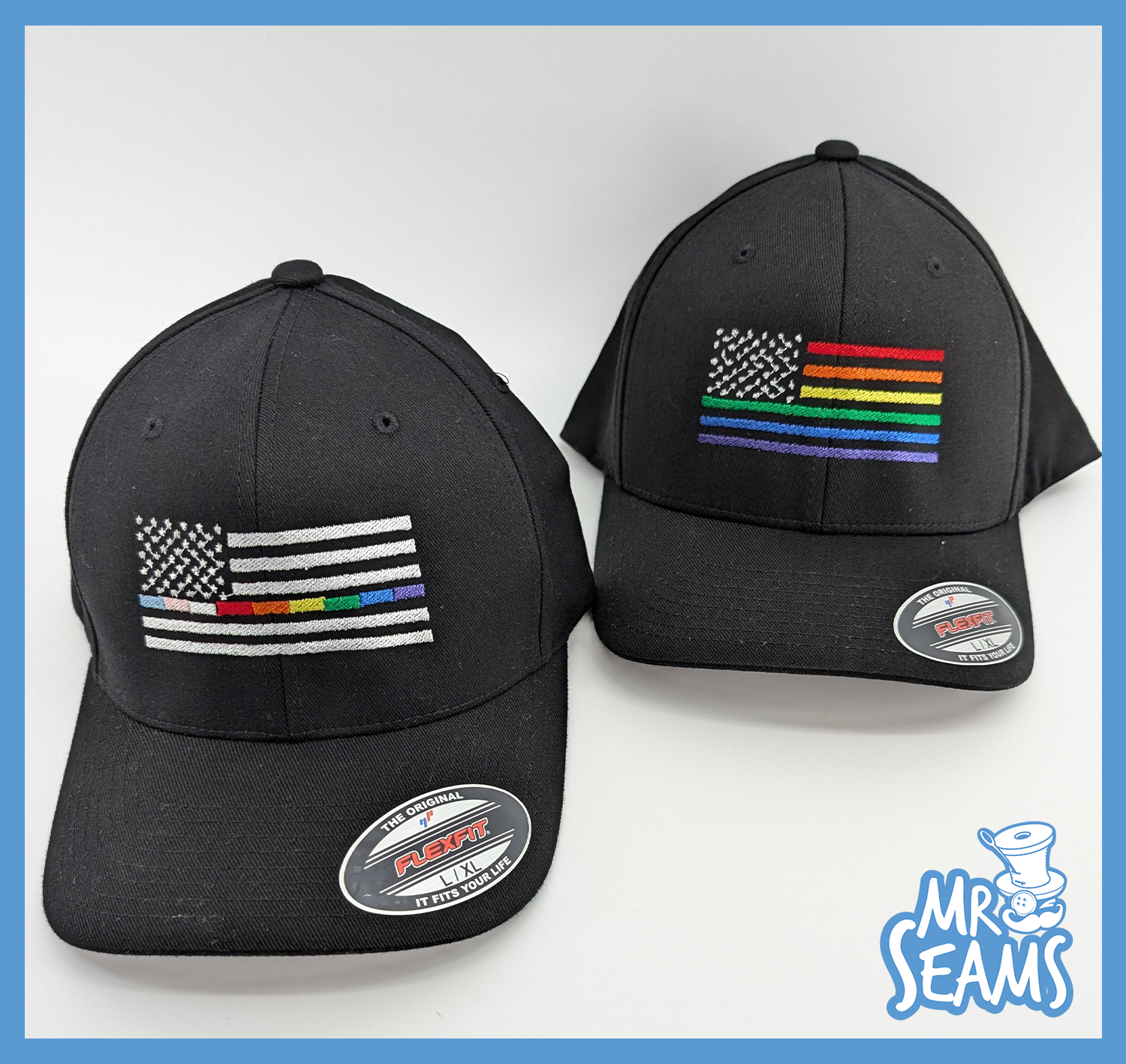 Pride Patriot Rainbow Flag Thin Pride Line Hat