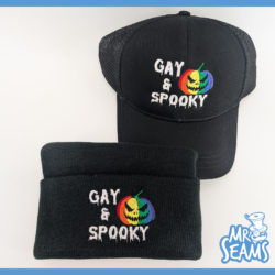 Gay and Spooky Halloween Pride Hats and Beanies